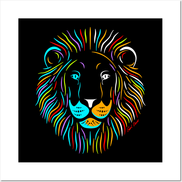 Colorful Lion Wall Art by goldengallery